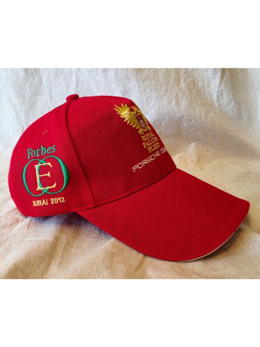 Porsche Design Royal Falcon Fleet Hat Red Gold Crest Luxury Motorsport Cap Rare - Picture 3 of 7